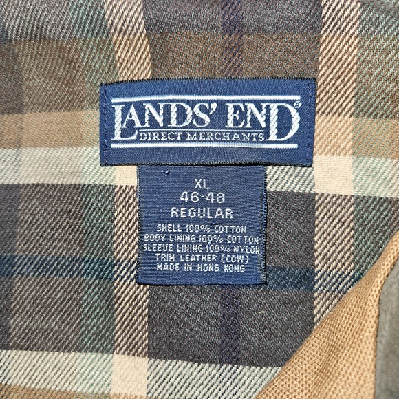Lands End Mens Barn Chore Field Jacket Brown Suede‎ Collar Size XL Workwear - Picture 5 of 5